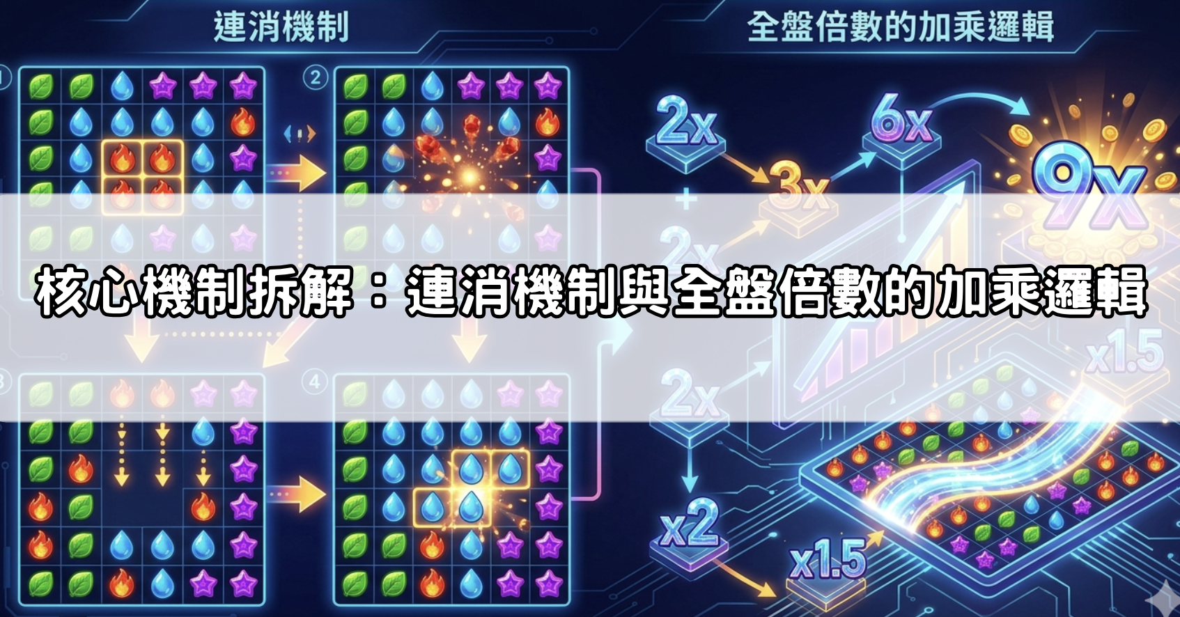 核心機制拆解：連消機制與全盤倍數的加乘邏輯